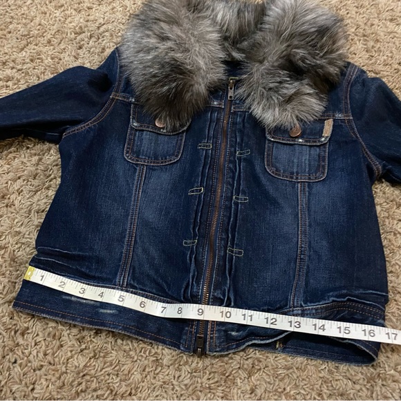 Erza Fitch - Vintage Jean Jacket Faux Fur Collar - Picture 11 of 16